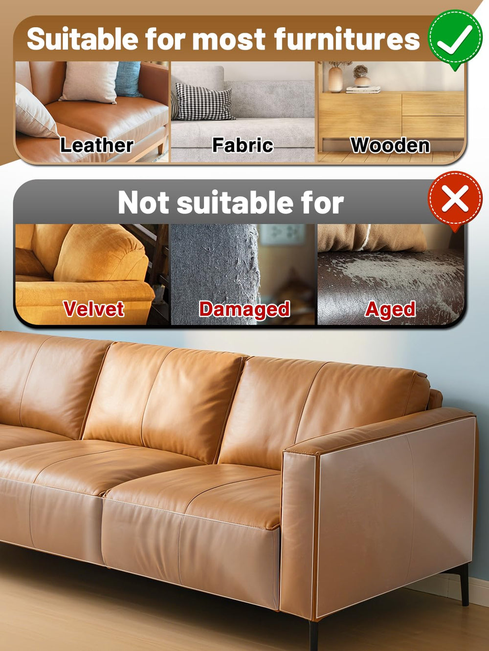 Acostop clear protector preserves leather look while guarding surfaces.