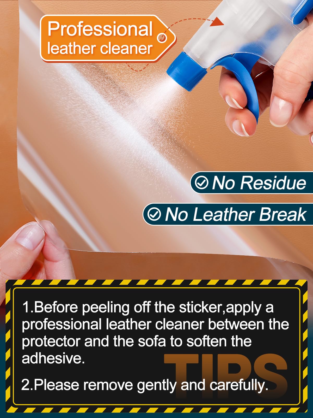Easy peel adhesive shown, no screws required for installation.