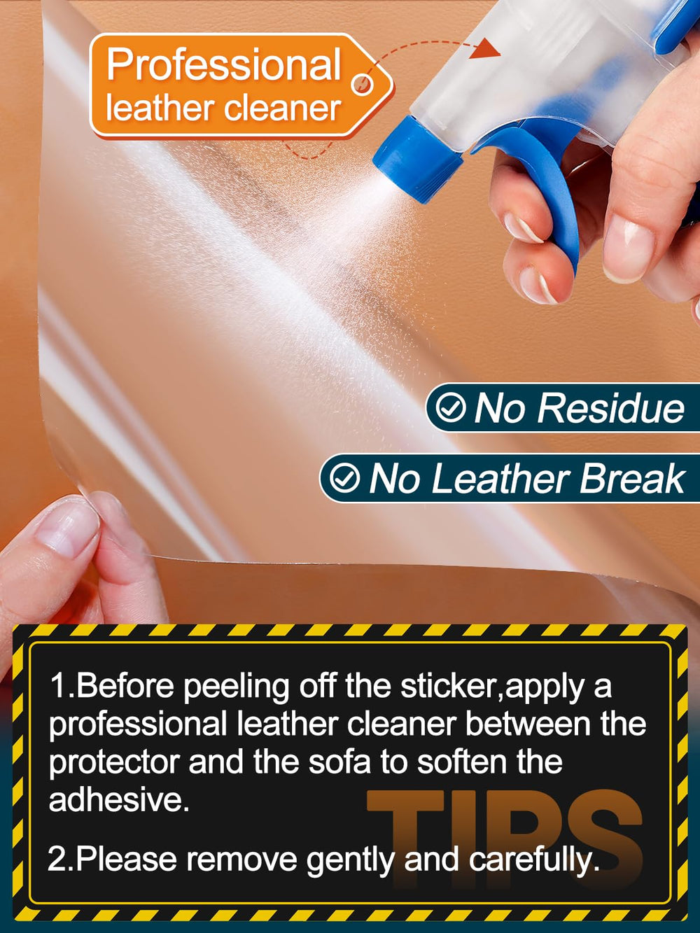 Easy peel adhesive shown, no screws required for installation.