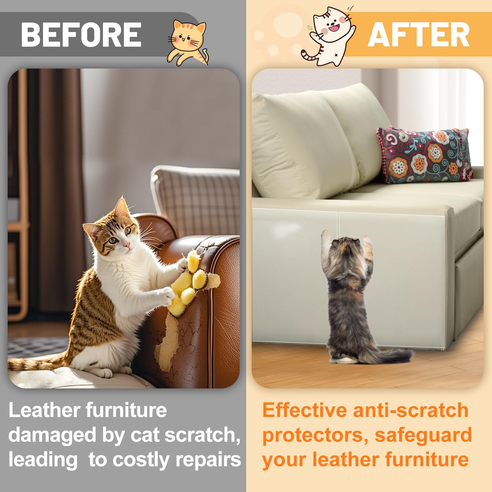 Acostop thick PVC material delivers durable protection for couches.