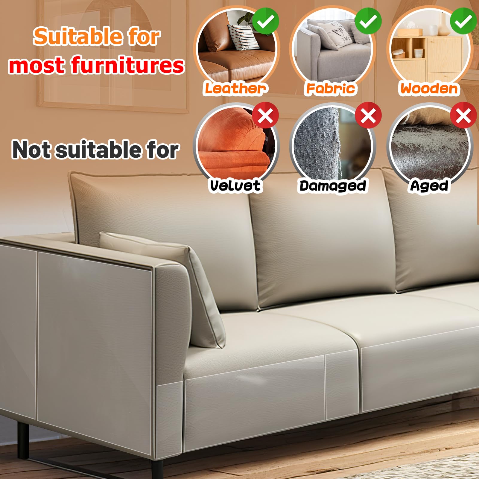 Acostop transparent protector stays hidden while guarding furniture.