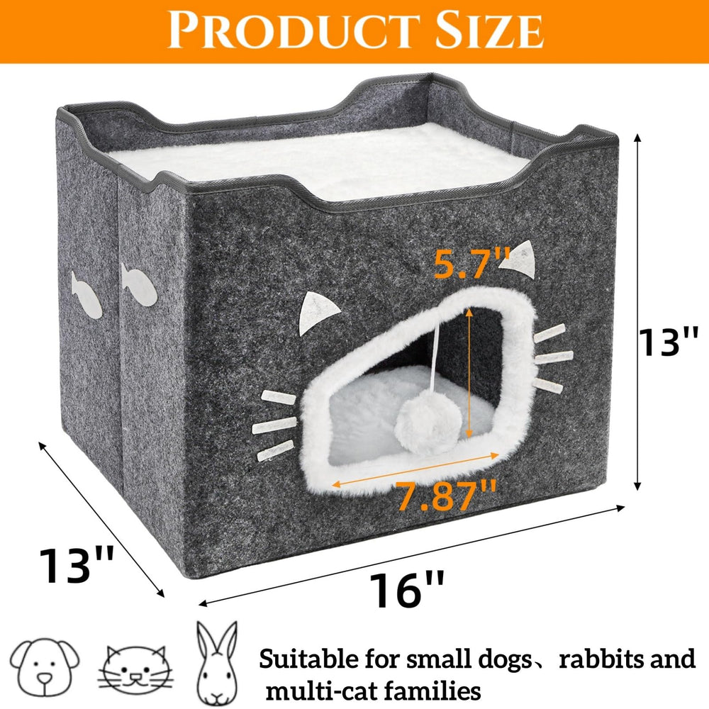 Acshio Cat House hanging plush ball invites play and engagement.