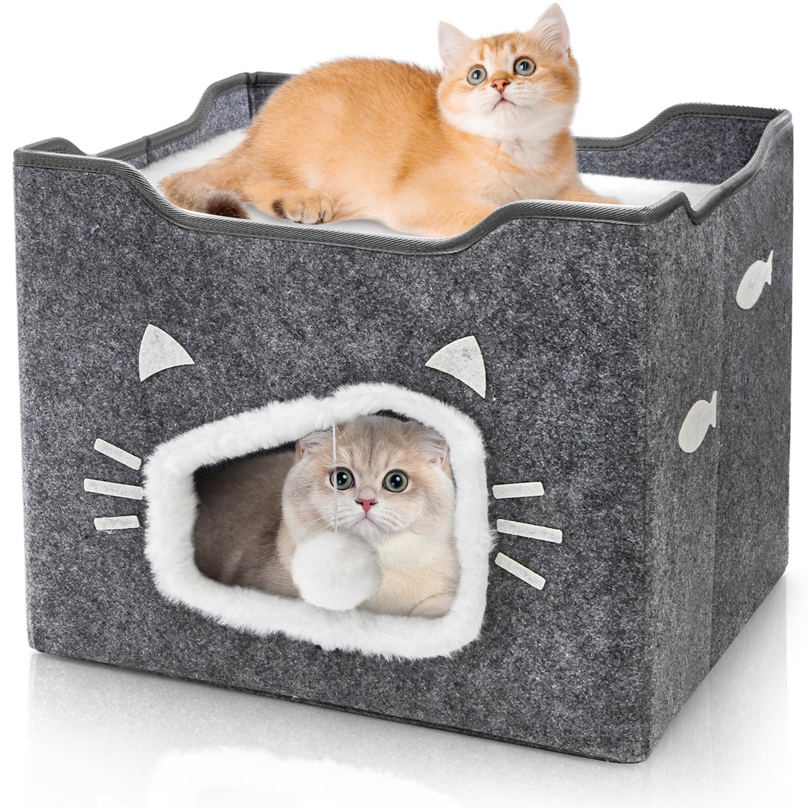 Acshio Cat House indoor cube provides a secure, cozy retreat for cats.
