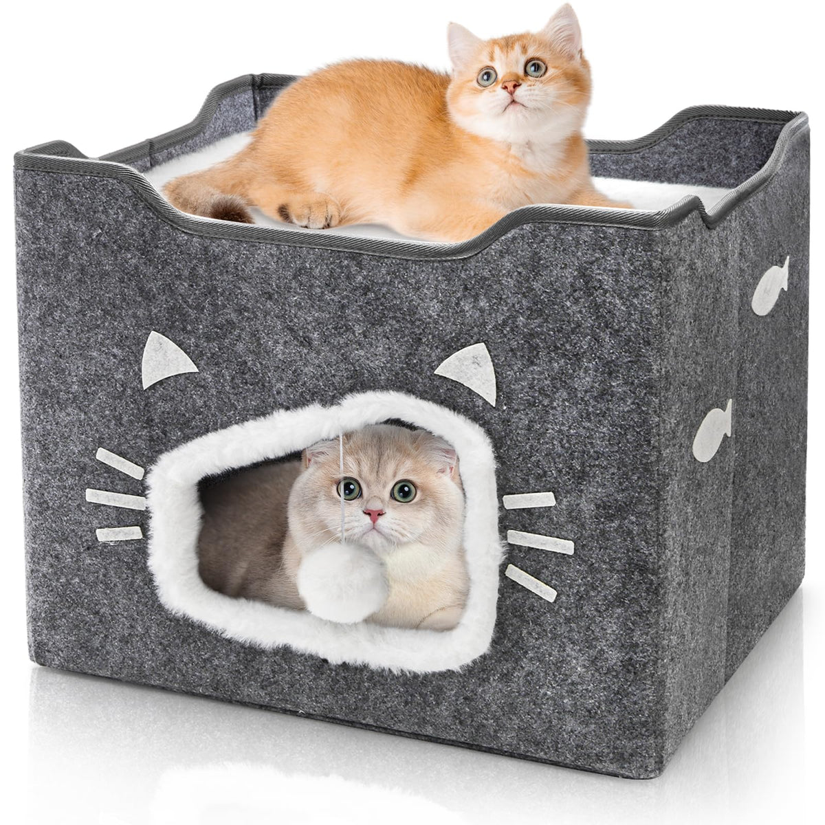 Acshio Cat House indoor cube provides a secure, cozy retreat for cats.