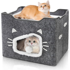 Acshio Cat House indoor cube provides a secure, cozy retreat for cats.