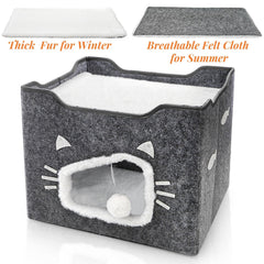 Acshio Cat House felt sleeping mat stays cool in summer.