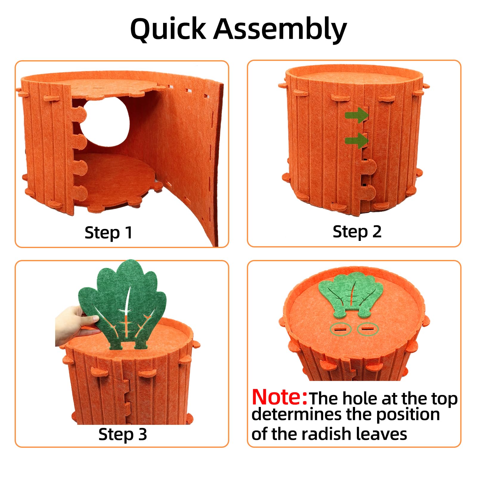 Acsist Rabbit Hideout semi-enclosed design provides hiding space and easy access for pets.