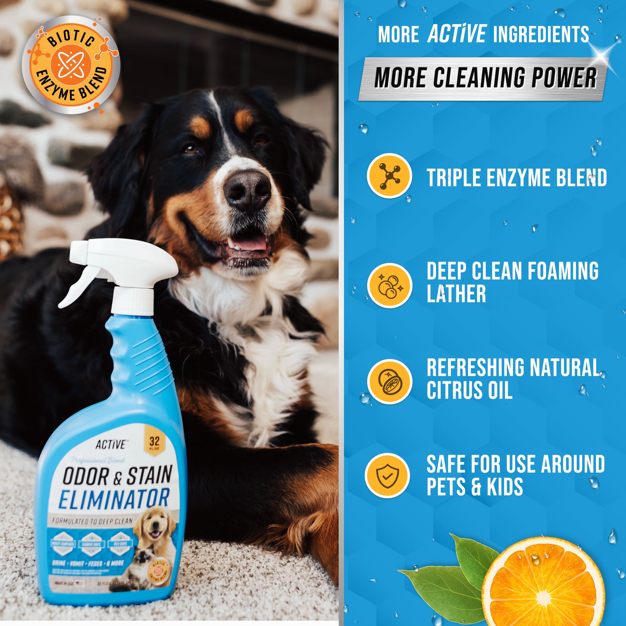 Active Pet Odor Eliminator used around litter area