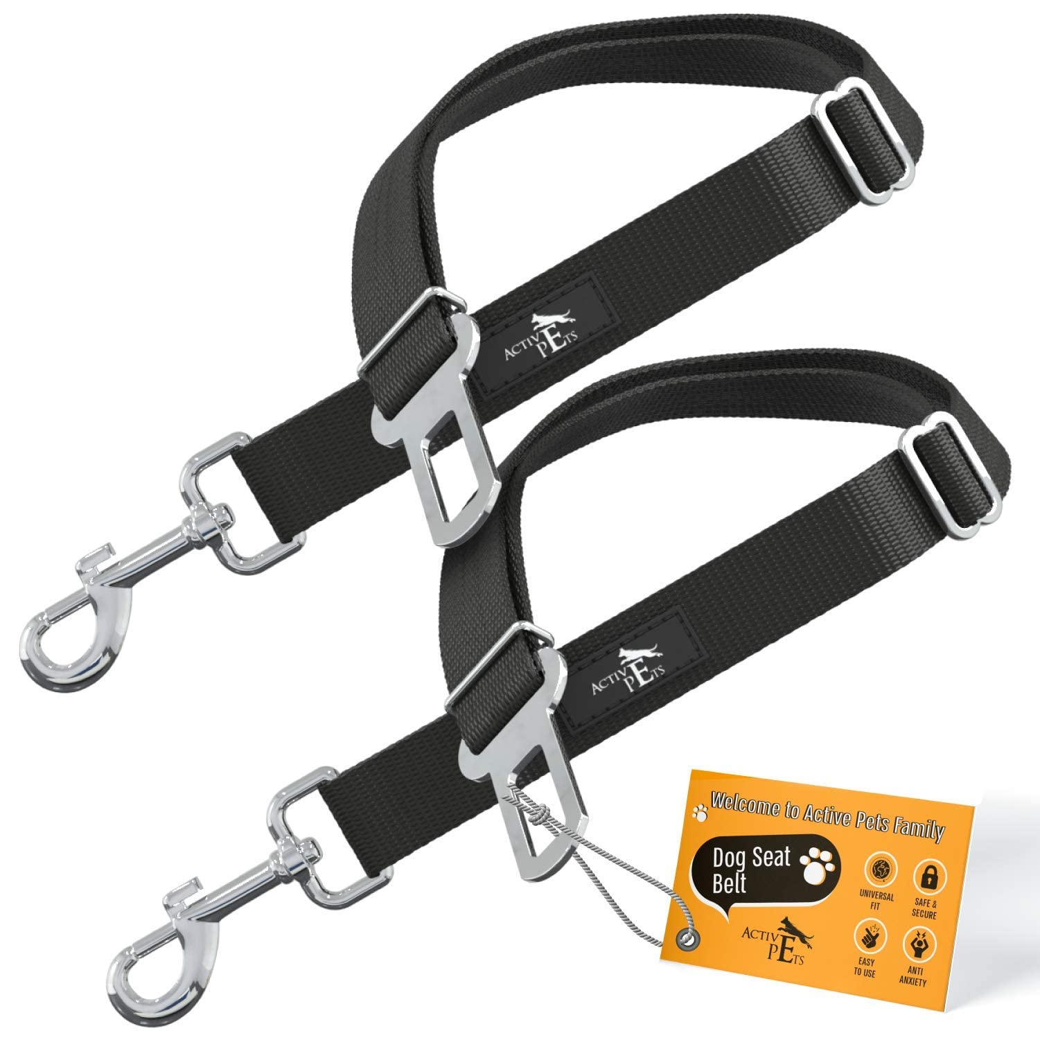 Active Pets dog car seatbelt 2-pack secures pets during car rides