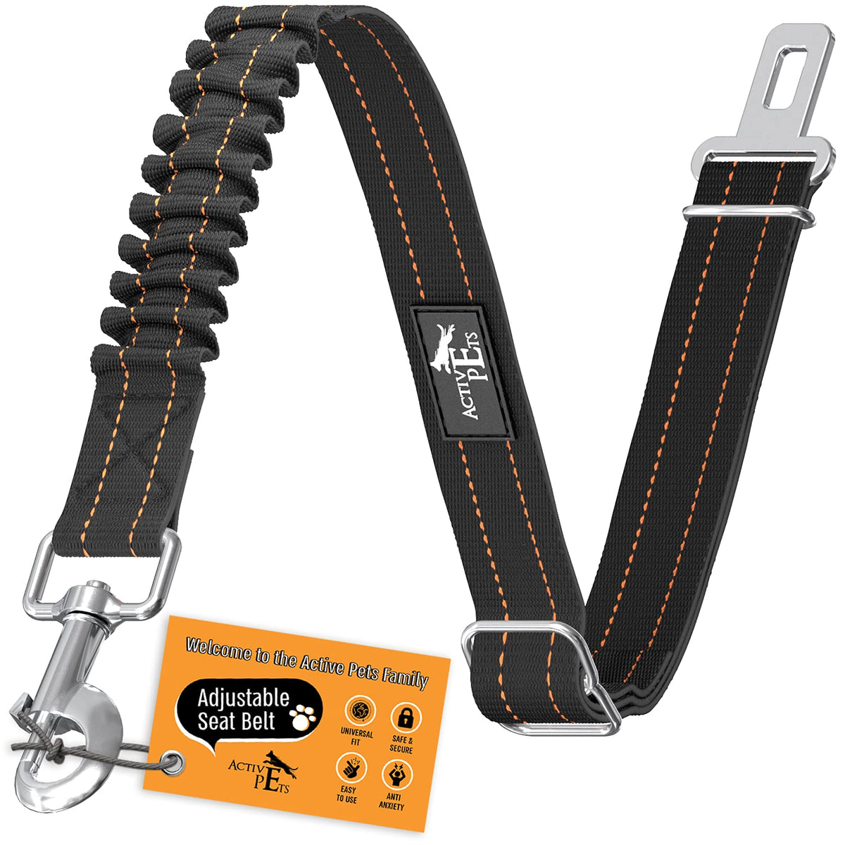 Active Pets dog seatbelt with adjustable length for secure car rides