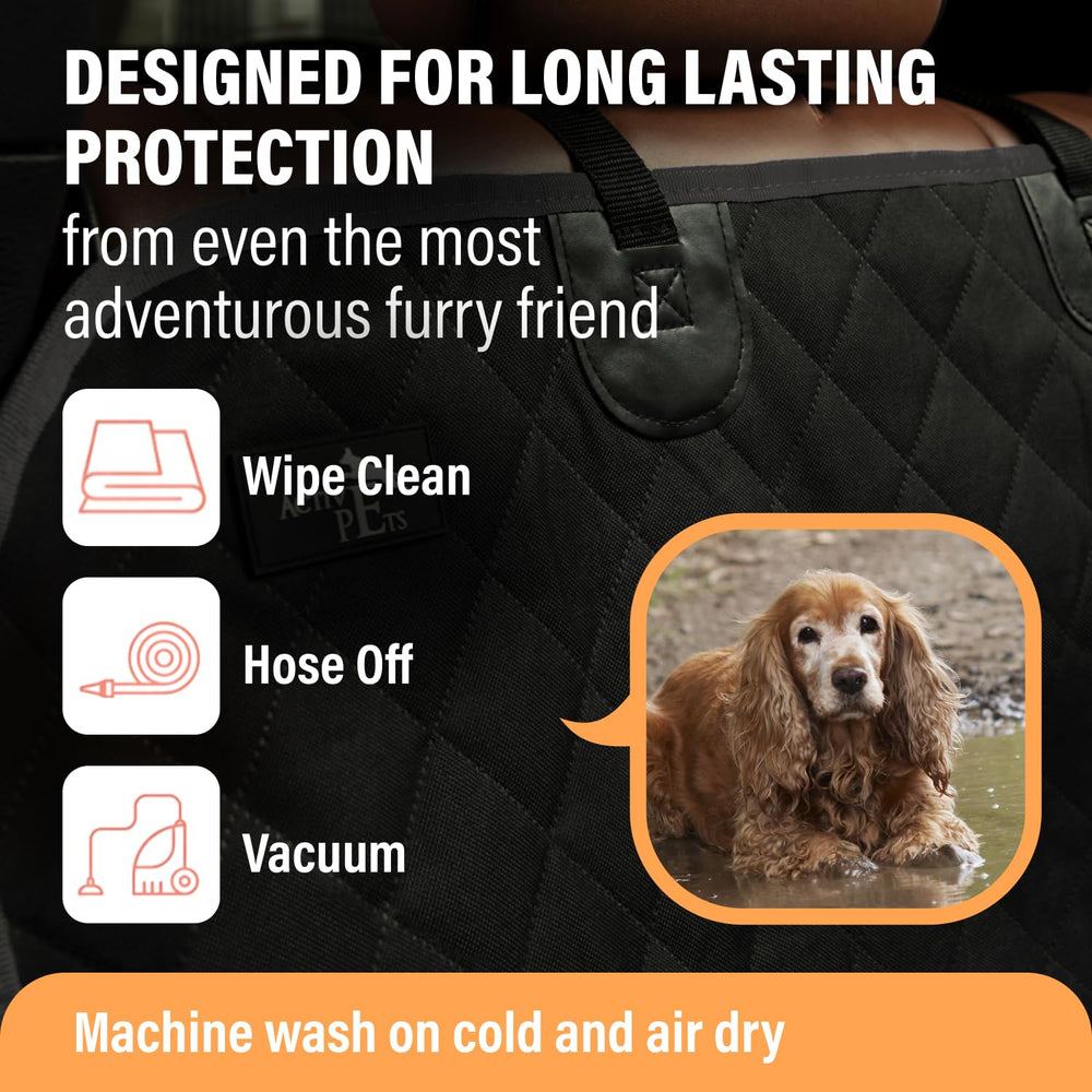 Active Pets easy-clean hammock cover simplifies vacuuming after adventures.