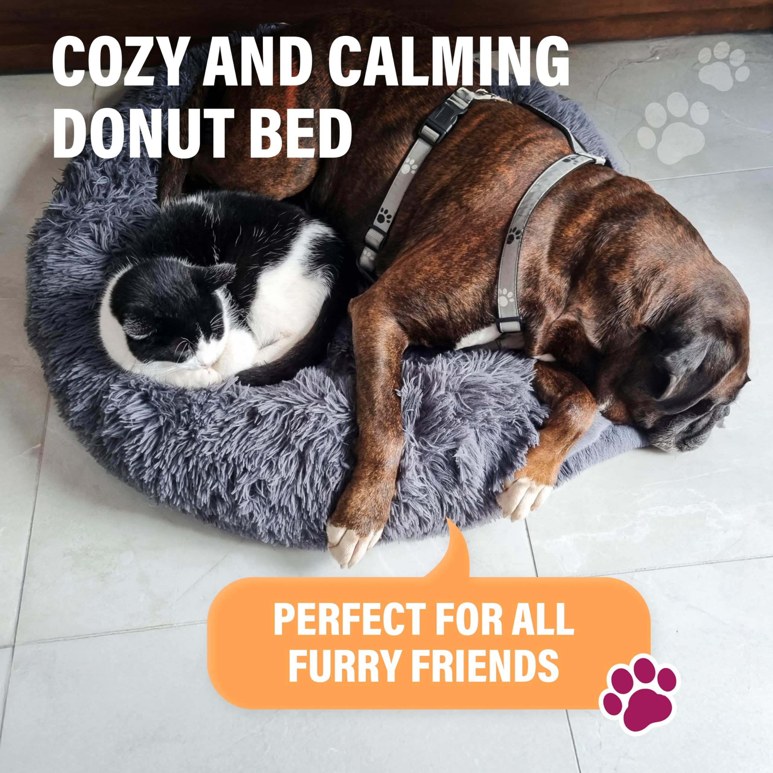 Active Pets Premium Donut Bed cushion detail reveals thick center support off the floor