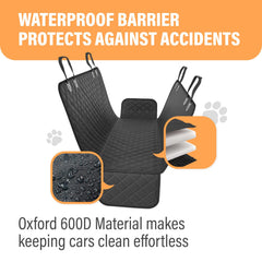 Active Pets universal fit backseat protector adapts to cars and SUVs.