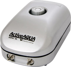 ACTIVEAQUA AAPA7-8L air pump, side view, two outlets for versatile aquarium aeration.