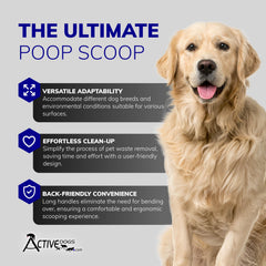 ActiveDogs scooper cleaning rough surfaces like pea gravel with ease