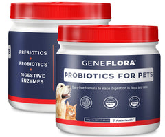 ActivHealth Geneflora enzymes powder bottle supports daily digestion for pets
