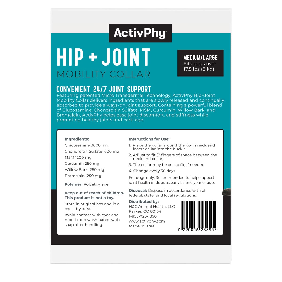 ACTIVPHY micro-transdermal technology delivers sustained release for joint support.