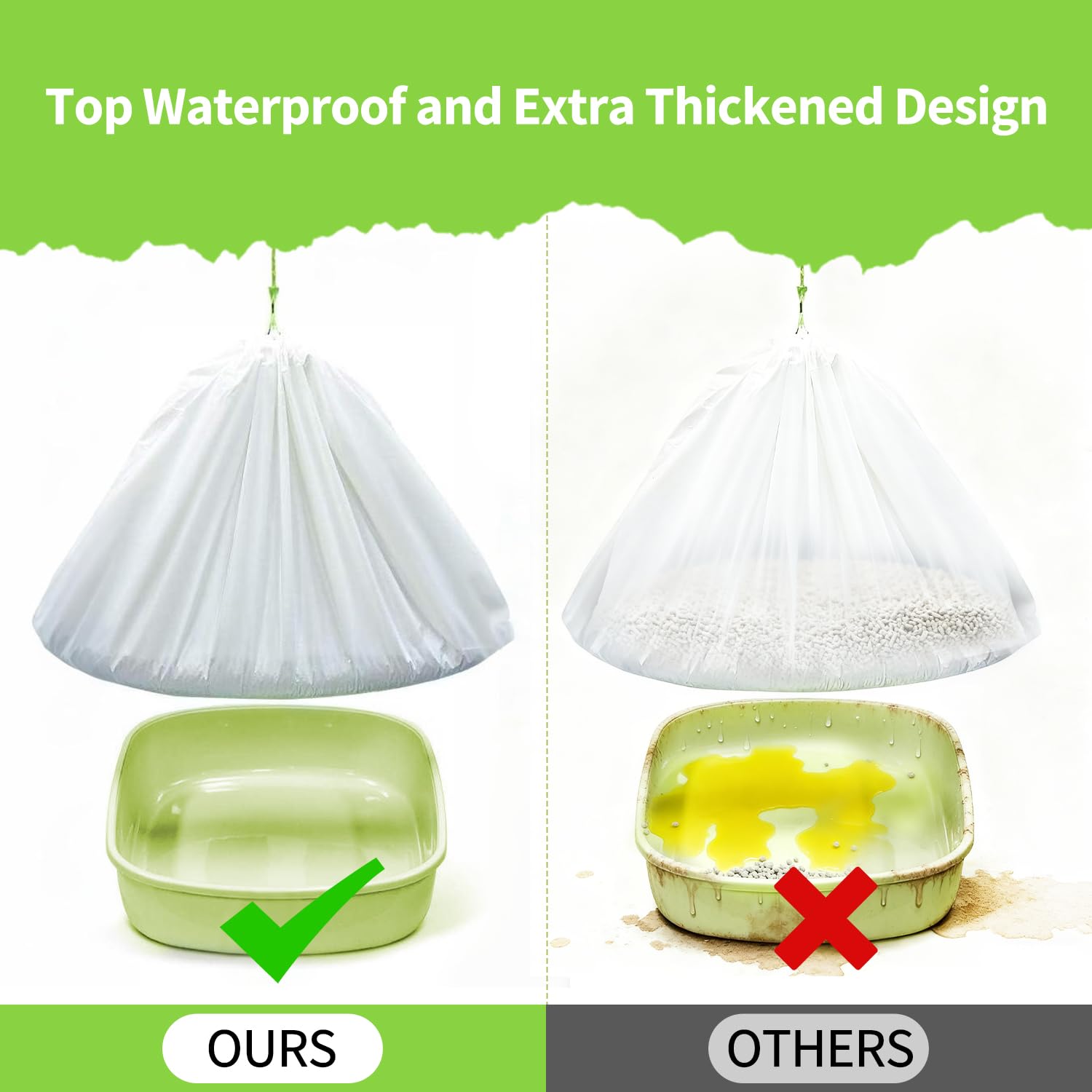 Thickened ACXZYYJ litter bags withstand heavy waste for clean changes