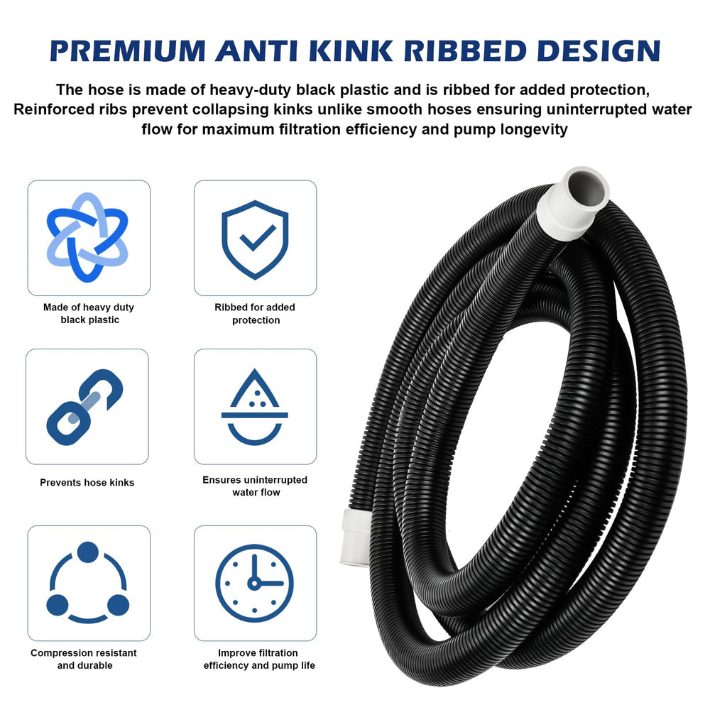Adabuing ribbed hose 13-25ft routing fits under cabinets with ease.