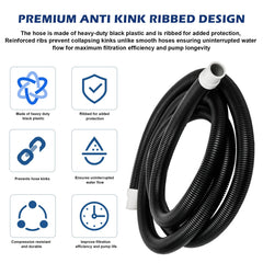 Adabuing ribbed hose 13-25ft routing fits under cabinets with ease.