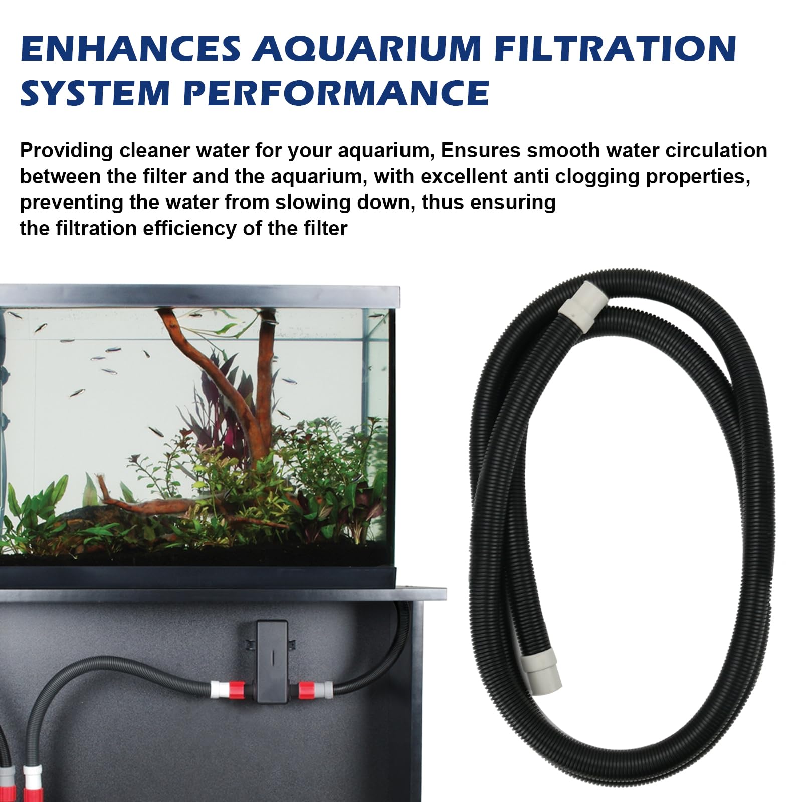 Adabuing ribbed hose anti-kink design helps maintain steady water flow.