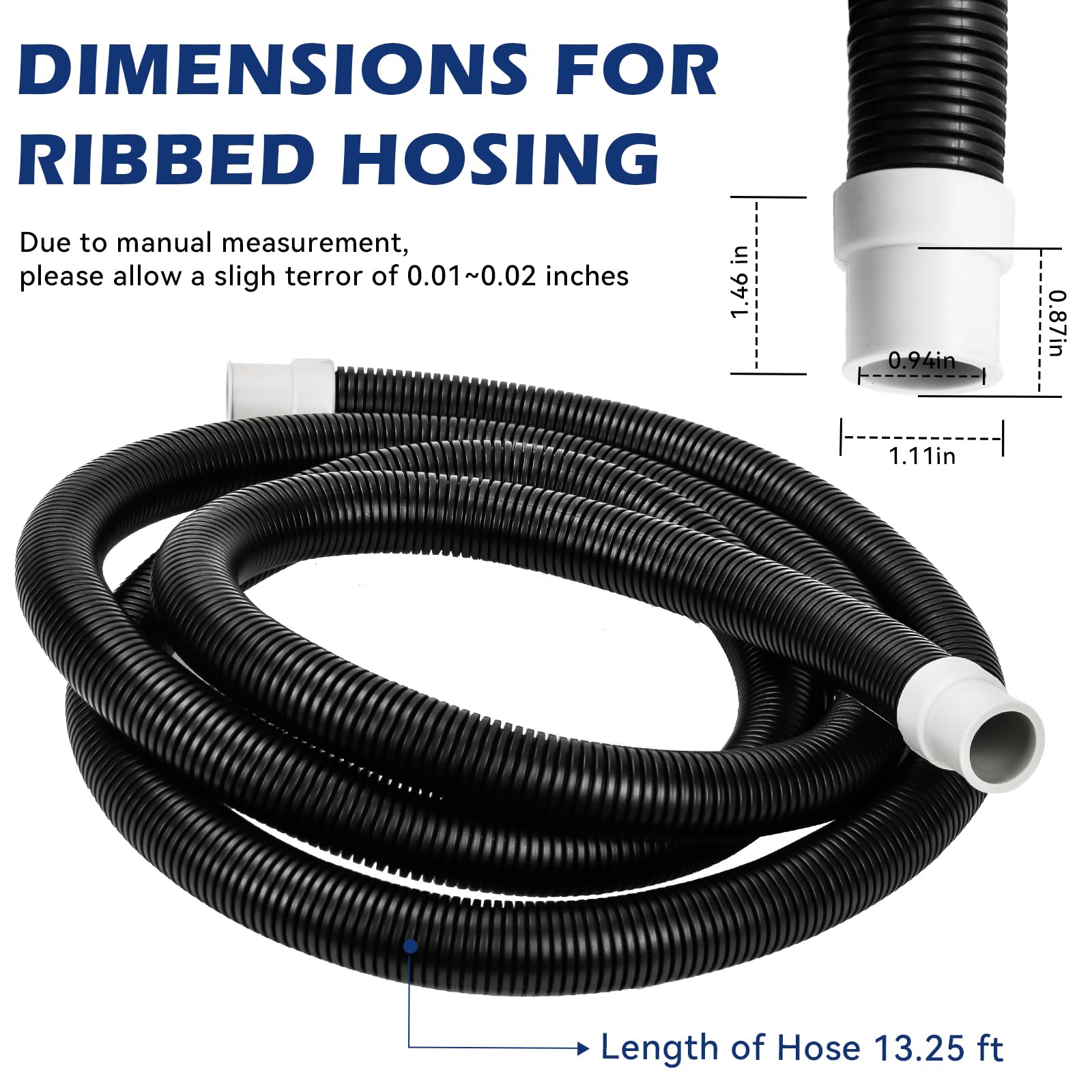 Adabuing ribbed hose freshwater and saltwater compatible for versatile setups.