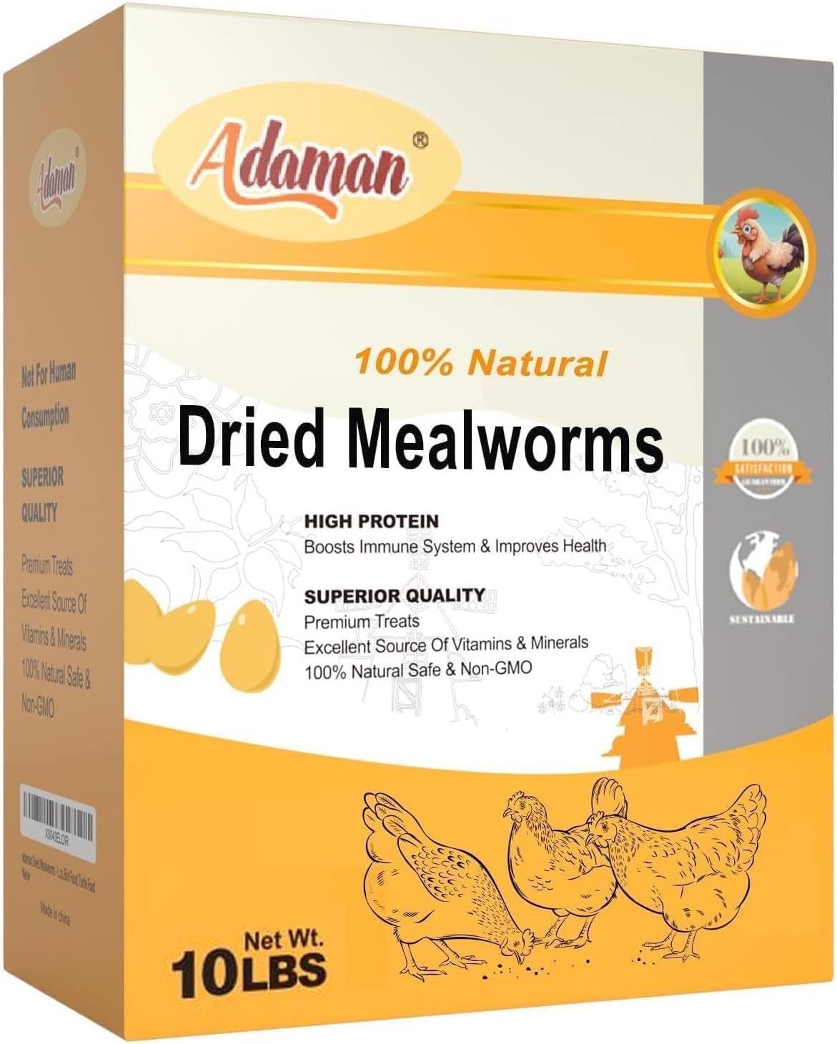 Adaman bulk mealworms offer easy-to-store protein for multiple pets.