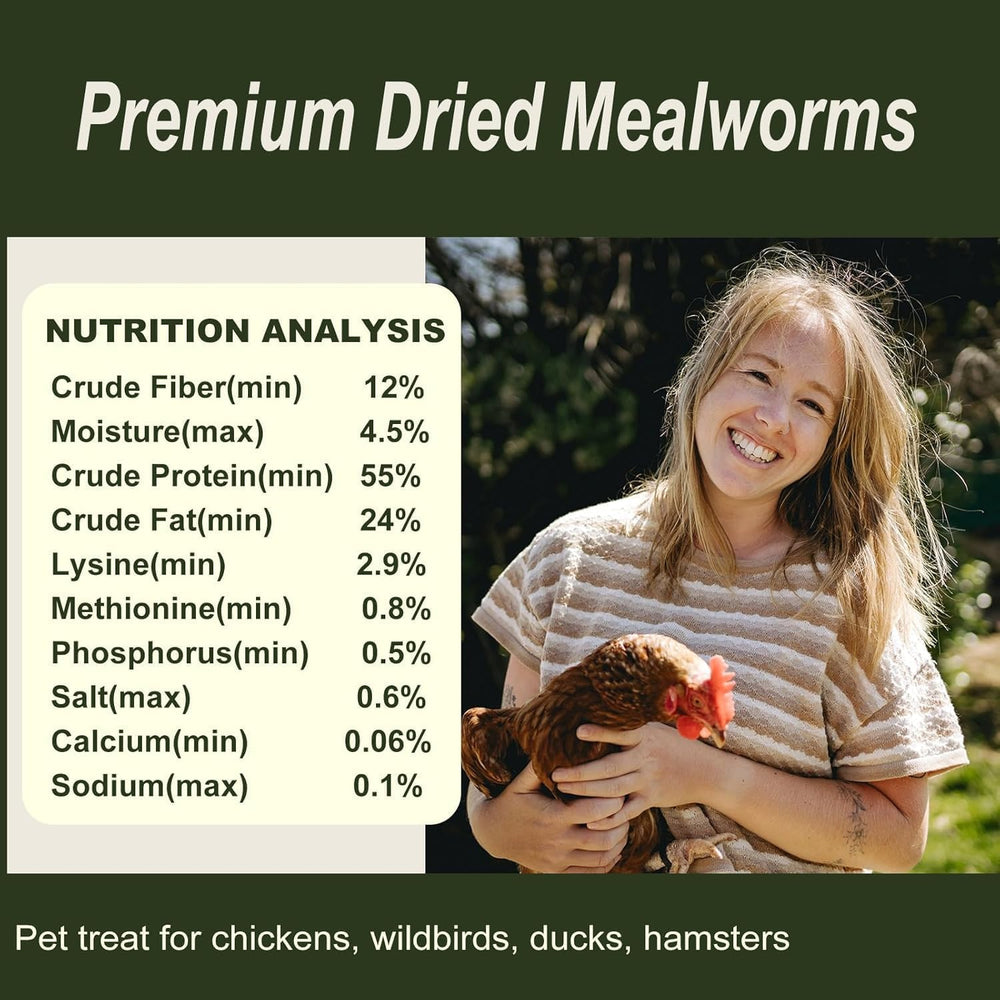 Adaman dried mealworms storage with resealable bag for long shelf life.