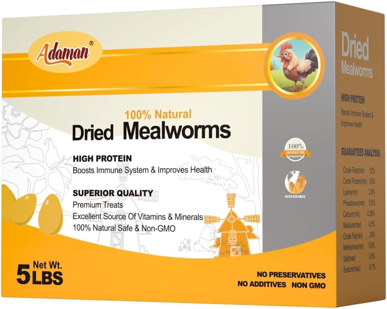 Adaman Dried Mealworms wildlife feeder supporting backyard birds.