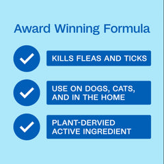 ADAMS Botanicals flea-tick spray on pet to help maintain a clean, refreshed coat and environment.