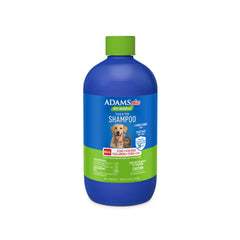 ADAMS Plus Botanicals shampoo bottle ready for flea protection.