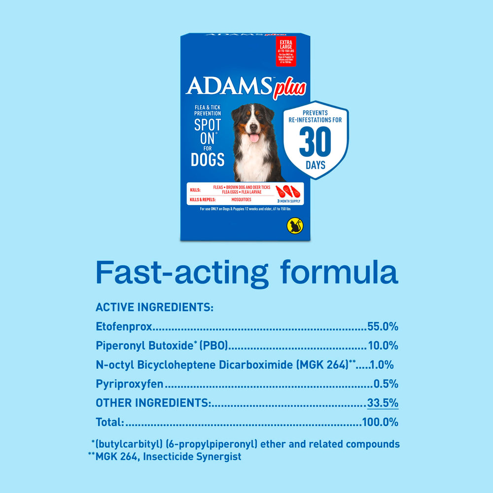 ADAMS Plus dog care system setup for complete pest protection