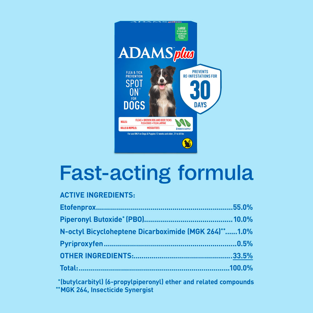 ADAMS Plus supports overall pet care by combining with home treatments for yard protection