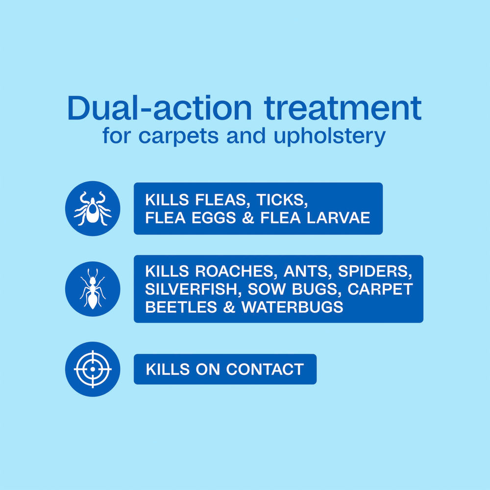 Applying ADAMS Plus on carpet fibers to target fleas and ticks