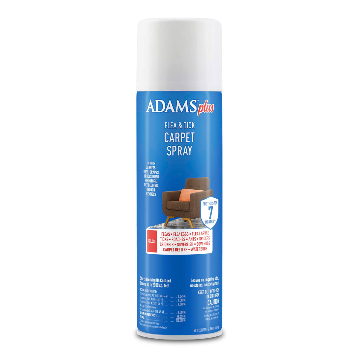 ADAMS Plus carpet spray bottle for effective home flea and tick control