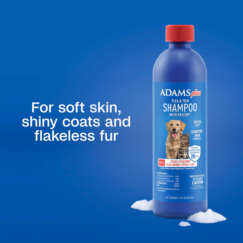 Shampoo provides up to 28 days of flea development prevention