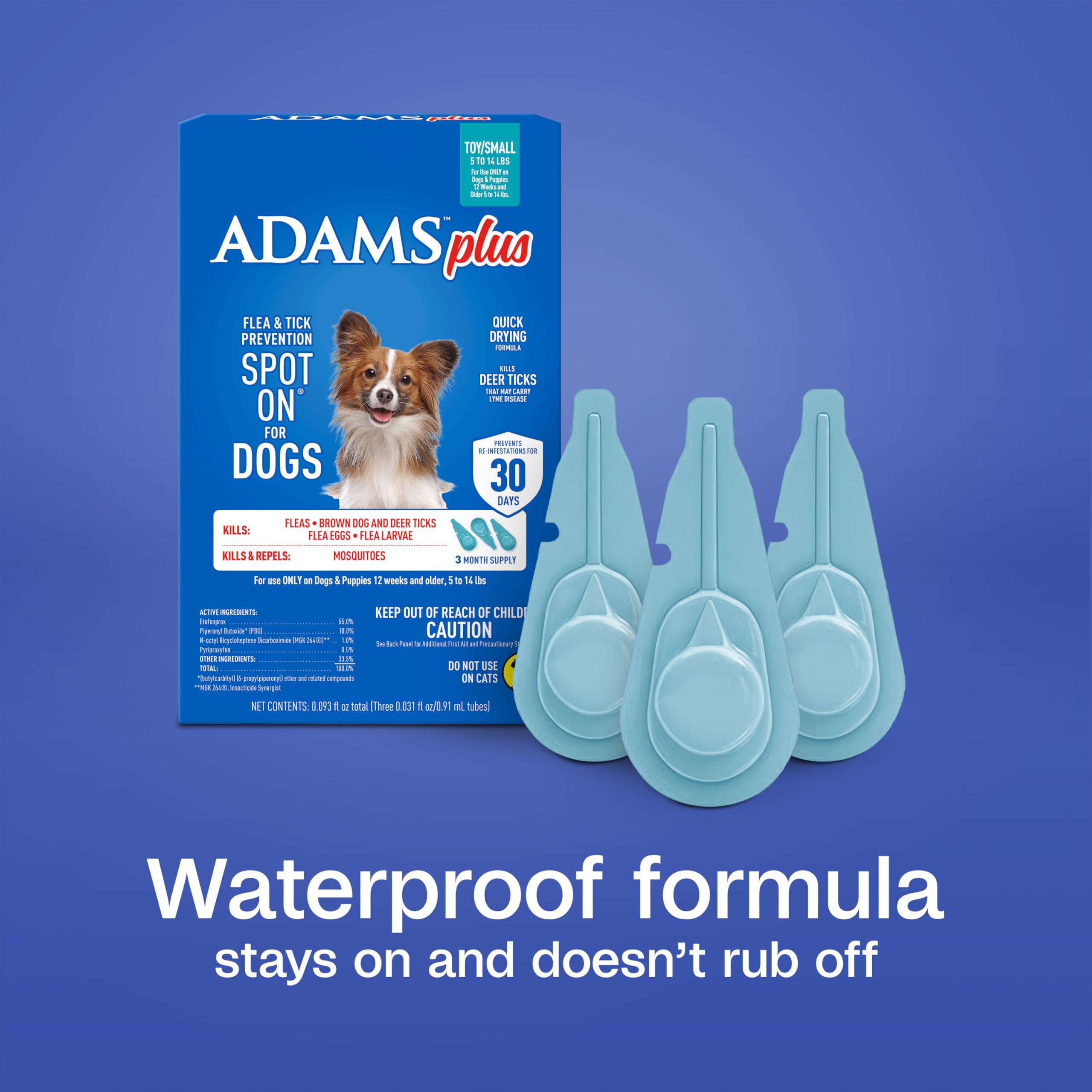 ADAMS Plus helps repel mosquitoes as part of the protection.