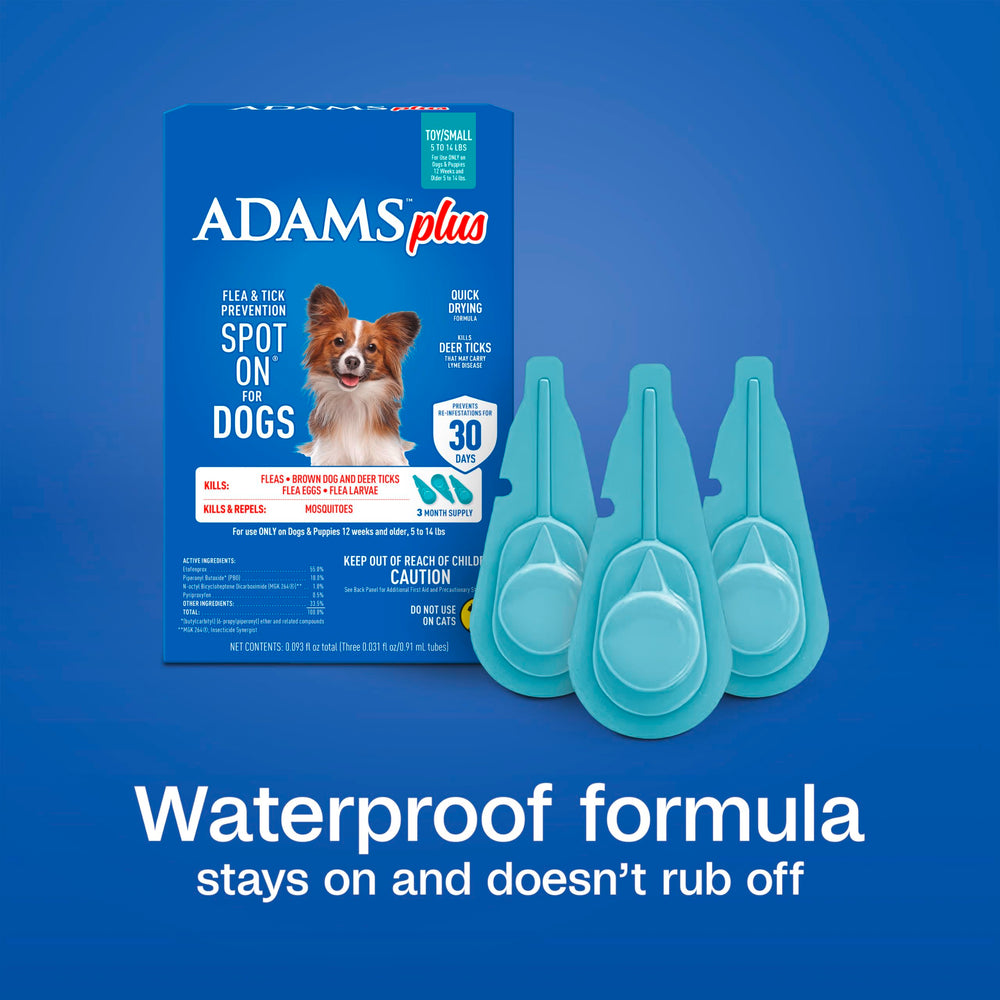 ADAMS Plus helps repel mosquitoes as part of the protection.