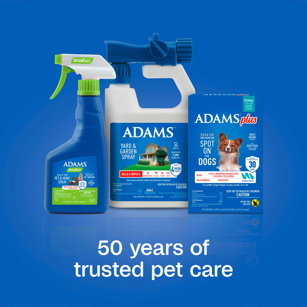ADAMS Plus designed for 5–14 lb toy/small dogs for safe use.