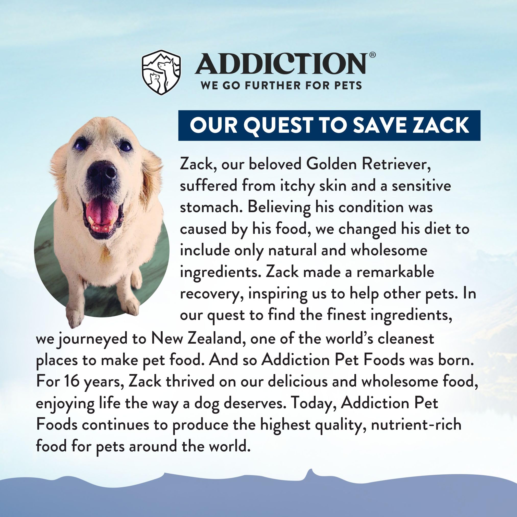 Addiction Wild Kangaroo Feast grain-free chicken-free claim visual for sensitive pets