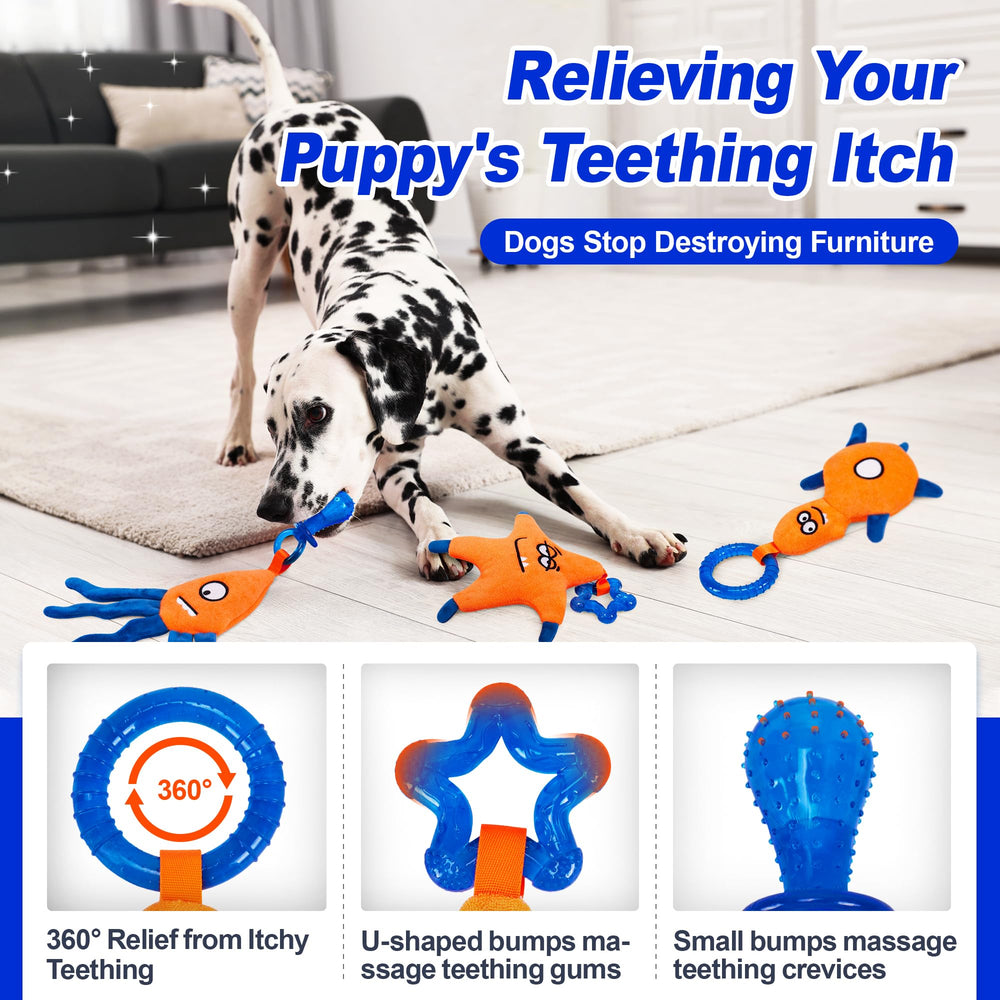 ADDPETS puppy chew toys with textures for 360° relief and engagement.