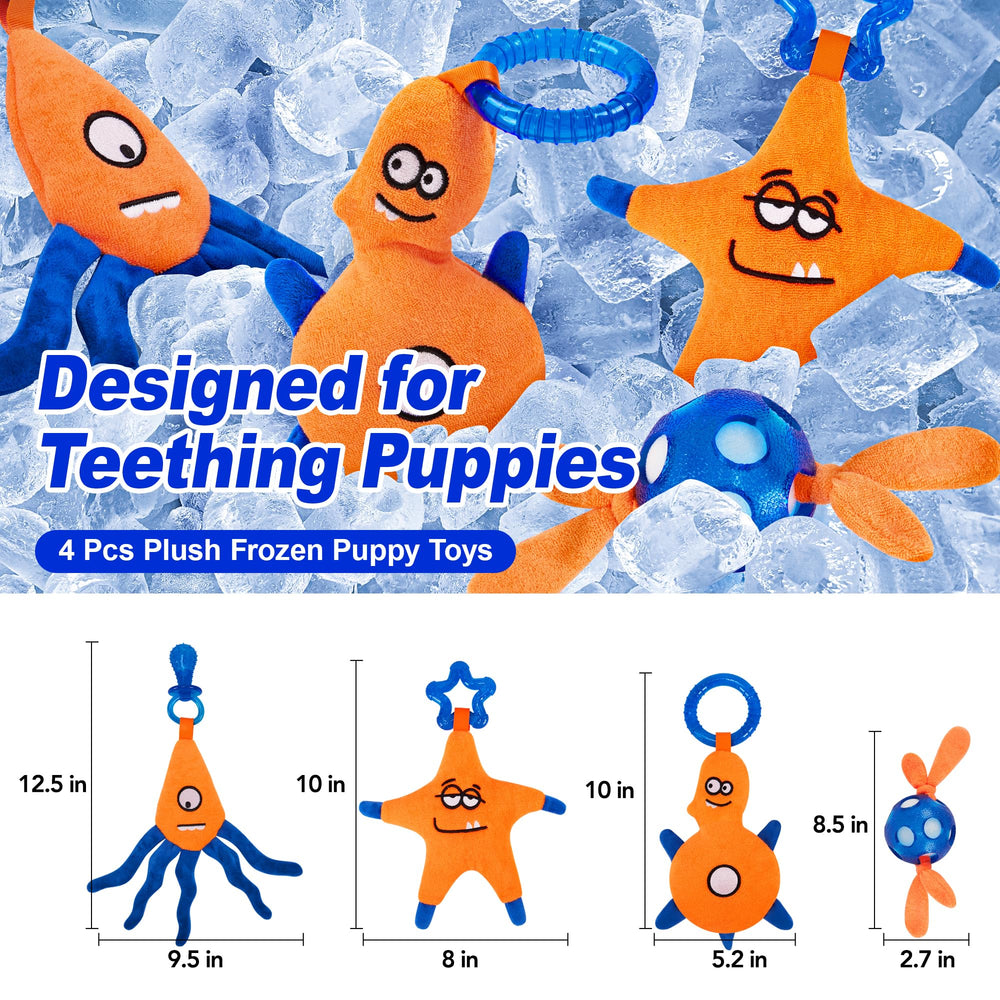ADDPETS puppy teething toys in use reducing mess with absorbent fabric.