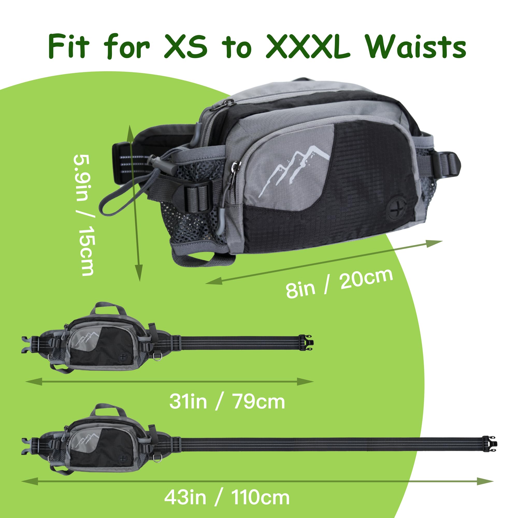 Adjustable waistband fits 31 to 43 inches for versatile wear.