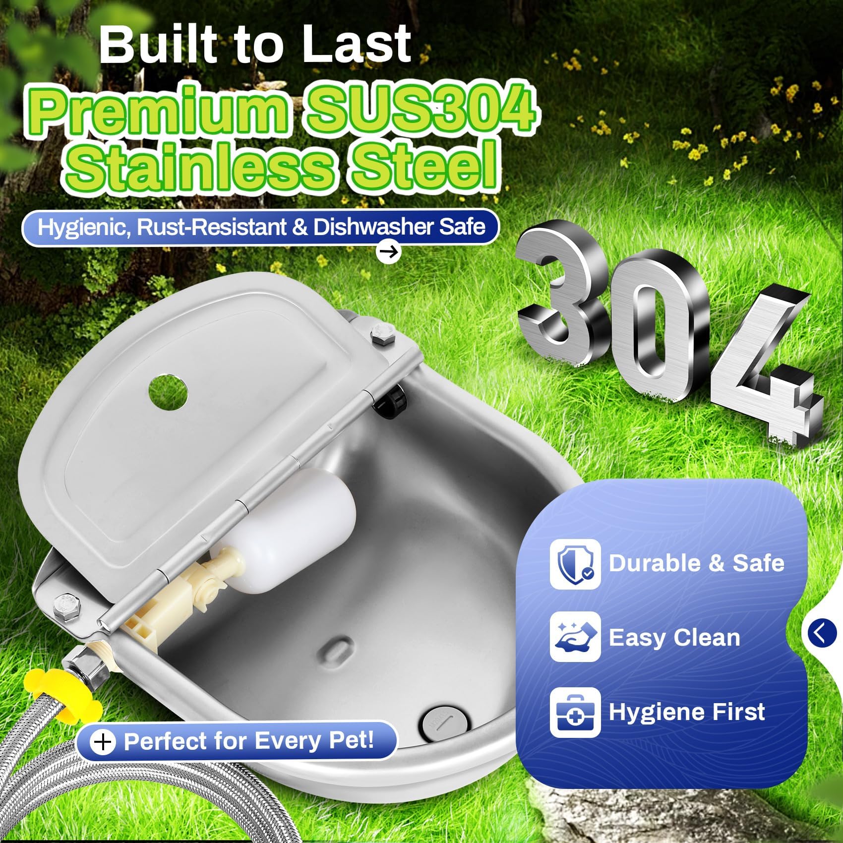 Ademon bottom drain hole for quick cleaning and drainage