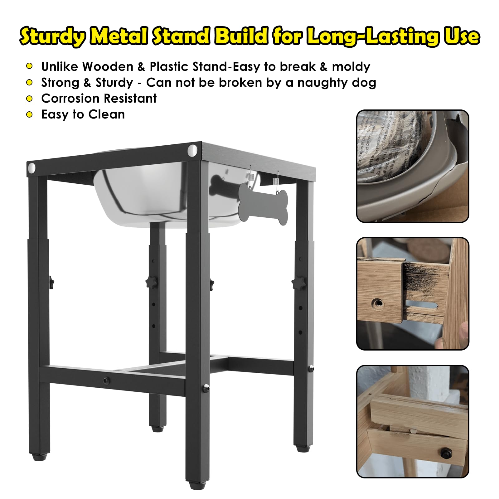 ADENGL stainless steel bowl prevents rust and is easy to clean.