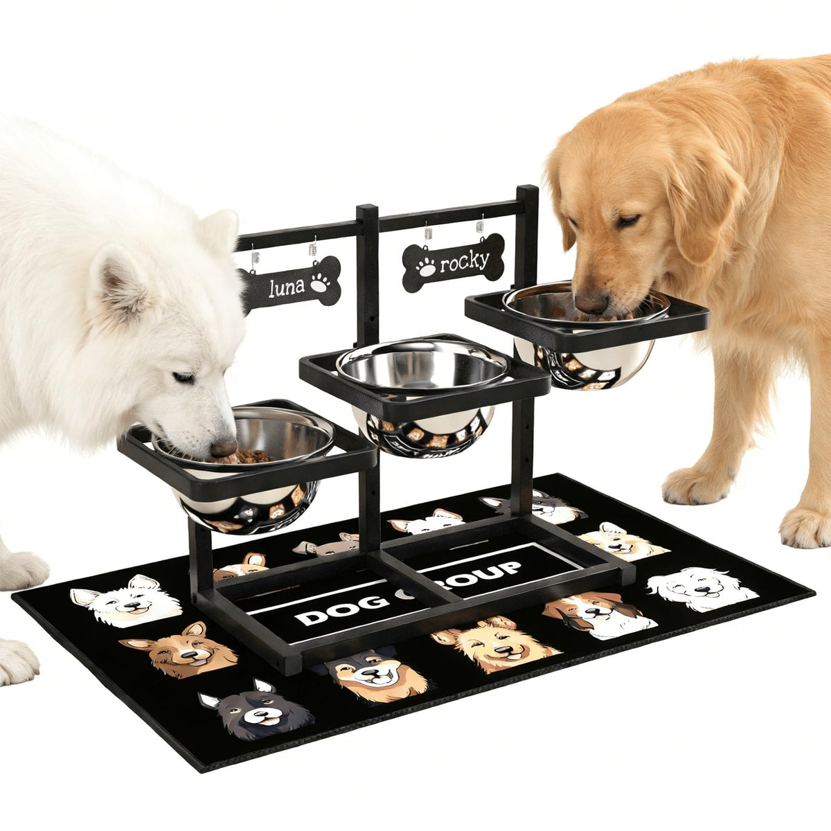ADENGL elevated-dog-bowls-stand stabilizes feeding height for large dogs