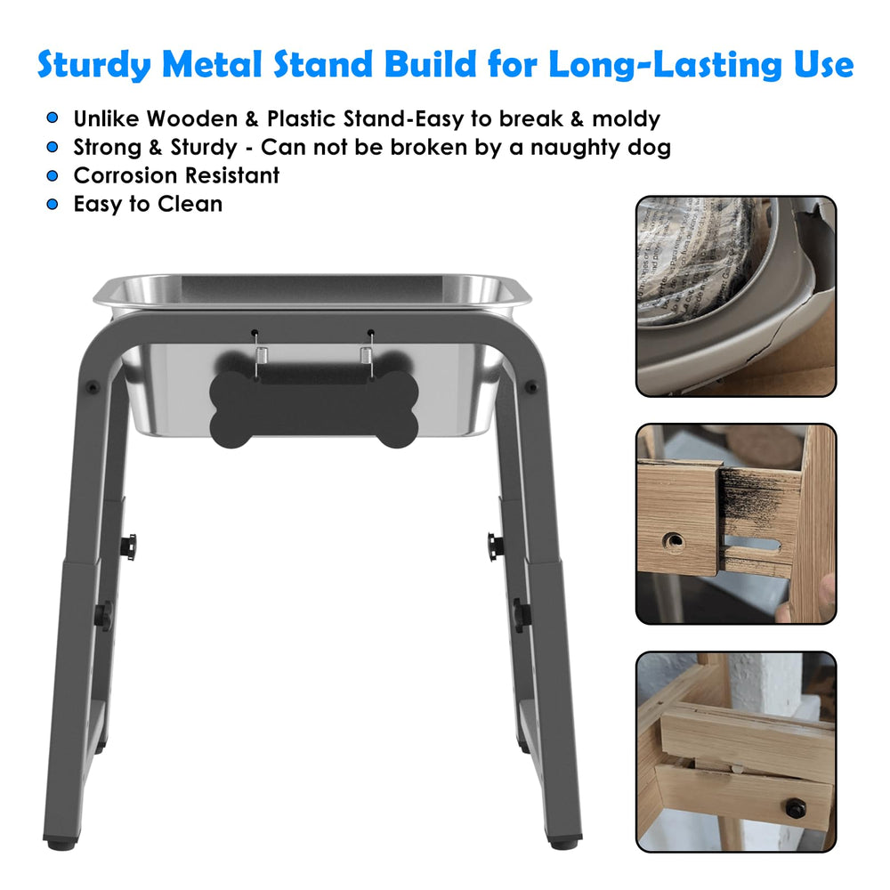 ADENGL durable metal stand for the elevated dog water bowl indoors or outdoors