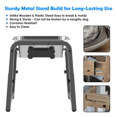 ADENGL durable metal stand for the elevated dog water bowl indoors or outdoors