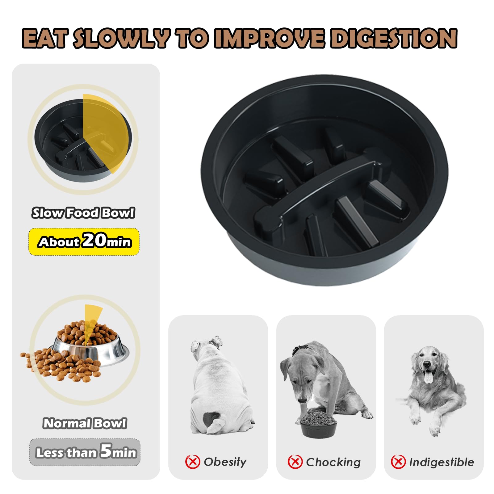 ADENGL durable metal stand resists tipping and stands up to big dogs.
