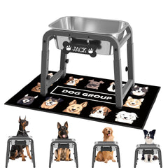 ADENGL elevated dog water bowl top view showing height-adjustable design for easy access